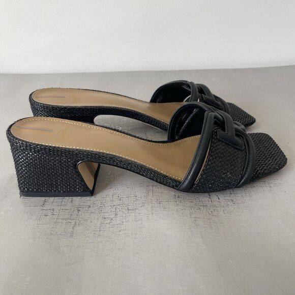 Sam Edelman Waylon Square Toe Block Heel Slide Black Sandals Size 10 M - Picture 5 of 13